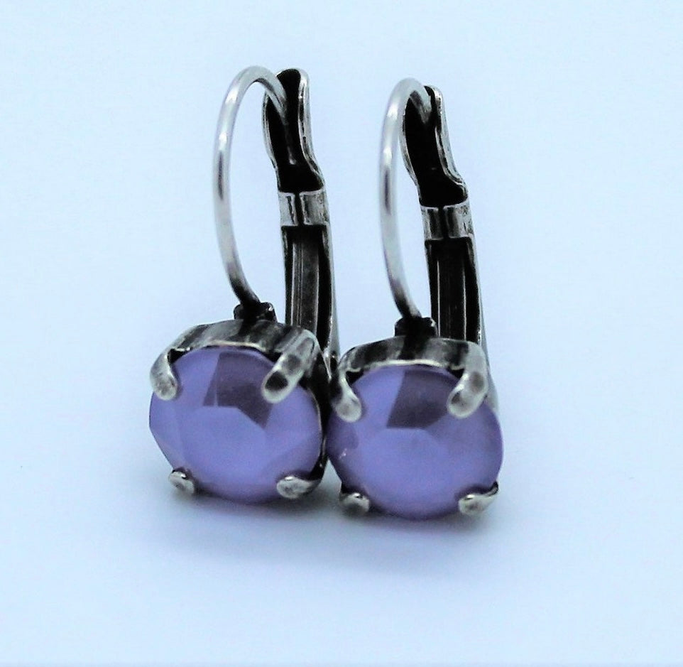 Clustlysau drop Crisial Lilac / Lilac Crystal drop Earrings