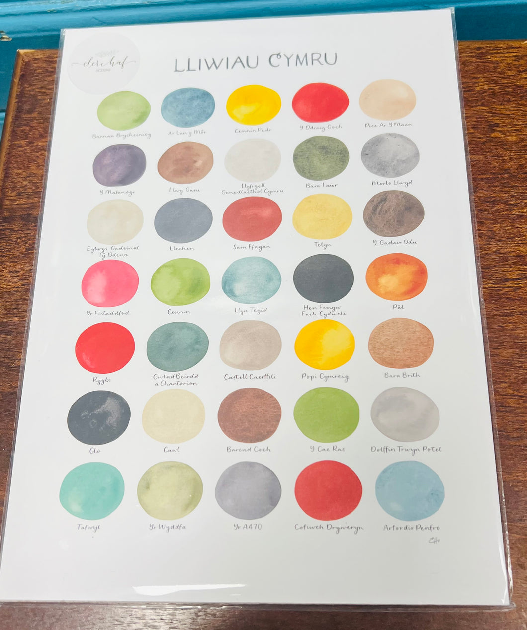 Print Lliwiau Cymru gan Eleri Haf / Wales Colours print by Eleri Haf