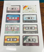 Load image into Gallery viewer, Print casets Cymreig Retro gan Eleri Haf / Welsh Retro casettes print by Eleri Haf
