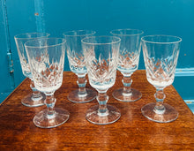 Load image into Gallery viewer, 6 gwydryn crystal port / sherry Vintage / 6 crystal Vintage  port / sherry glasses
