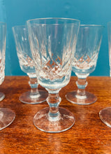 Load image into Gallery viewer, 6 gwydryn crystal port / sherry Vintage / 6 crystal Vintage  port / sherry glasses
