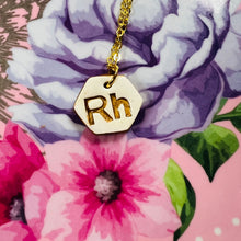 Load image into Gallery viewer, Mwclis Hexagon Rh aur / Hexagon gold Rh necklace
