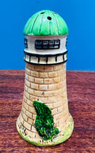 Load image into Gallery viewer, Ysgwydwr siwgr Maruhon Hynafol siâp goleudy / Antique Maruhon lighthouse ceramic sugar shaker

