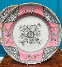 Load image into Gallery viewer, Plat Hynafol Mintons pinc a llwyd steil Japan o 1878 / Antique Mintons Japan style pink and grey plate from 1878
