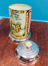 Load image into Gallery viewer, Tea Caddy Stainless Steel Vintage o’r 40au / Vintage Stainless Steel tea caddy from the 40s
