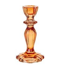 Load image into Gallery viewer, Canhwyllbren gwydr oren / Orange glass candlestick
