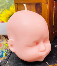 Load image into Gallery viewer, Canhwyllau persawrus pen babi dol lliwgar / Colourful baby doll’s head sented candles
