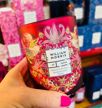 Load image into Gallery viewer, Canhwyll Fegan Patchouli ac Aeron Coch William Morris mewn bocs / William Morris Patchouli &amp; Red Berries scented Vegan candle in a box
