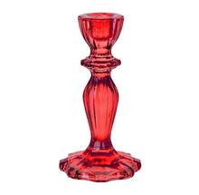 Load image into Gallery viewer, Canhwyllbren gwydr coch / Red glass candlestick
