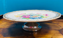 Load image into Gallery viewer, Plat teisen blodeuog Falcon Ware Vintage / Vintage Falcon Ware floral cake stand
