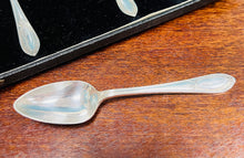 Load image into Gallery viewer, Set o 6 llwy grawnffrwyth a chyllell finiog Vintage yn eu bocs gwreiddiol / Set of 6 Vintage grapefruit spoons and serrated knive  in their original box
