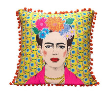 Load image into Gallery viewer, Clustog Frida patrwm Melyn / Yellow pattern Frida Cushion
