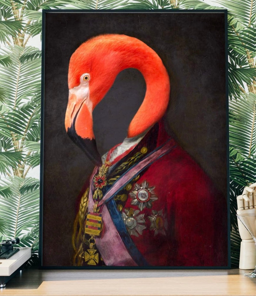 Prints portread o Fflamingo / Portrait print of a Flamingo