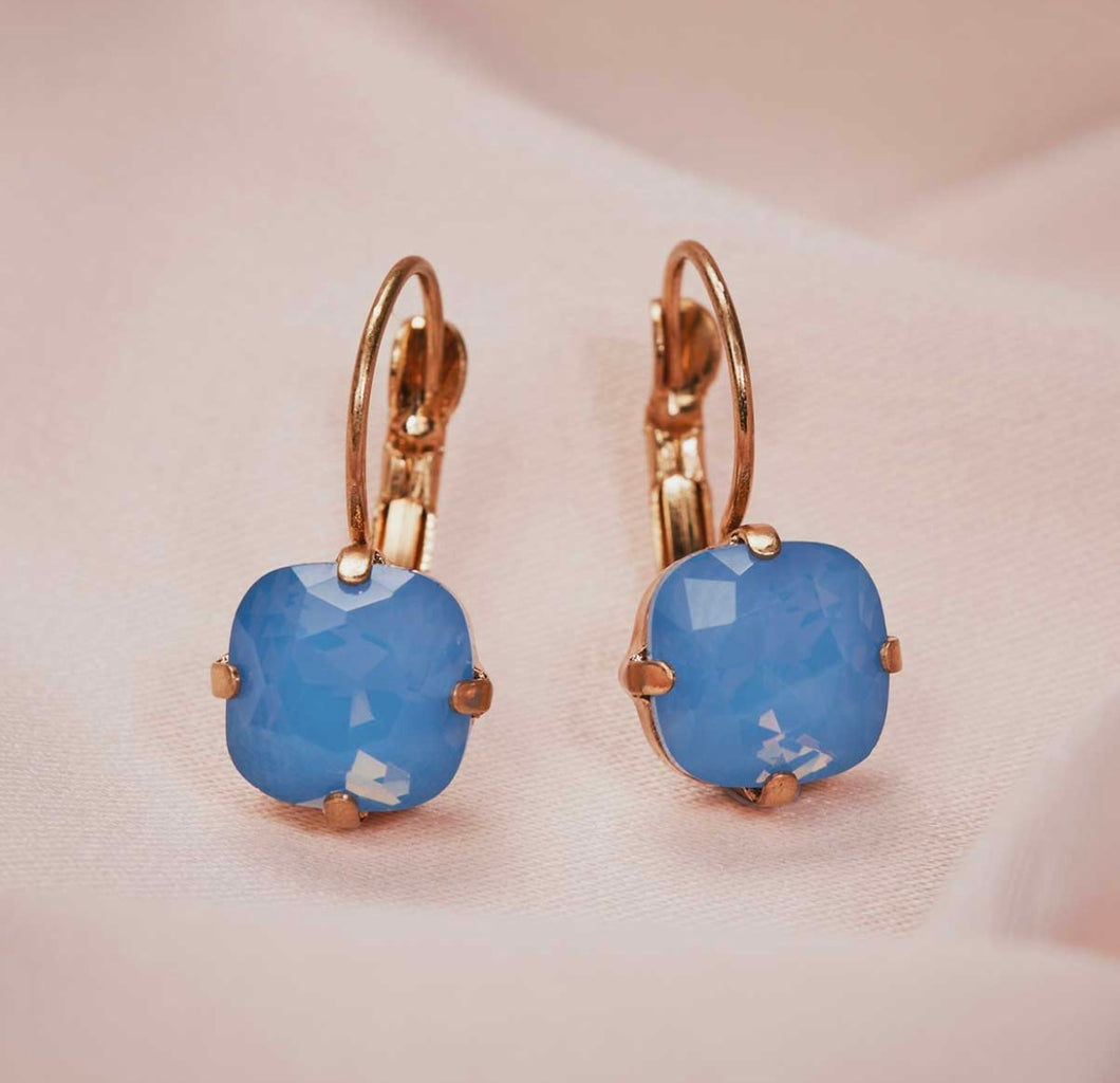 Clustlysau drop Opal Glas / Blue Opal drop Earrings