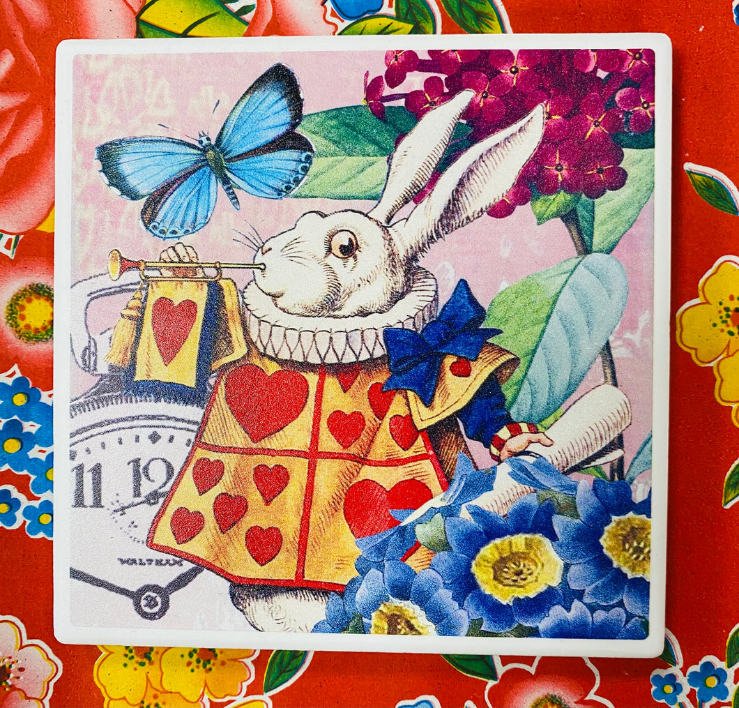 Coaster Hare of Heart Madame Treacle Alice in Wonderland I’m Late   / Madame Treacle Alice in Wonder Hare of Heart Coaster