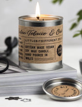 Load image into Gallery viewer, Canhwyll Vegan Soy Tobacco a Derw / Tobacco and Oak Vegan Soy Candle
