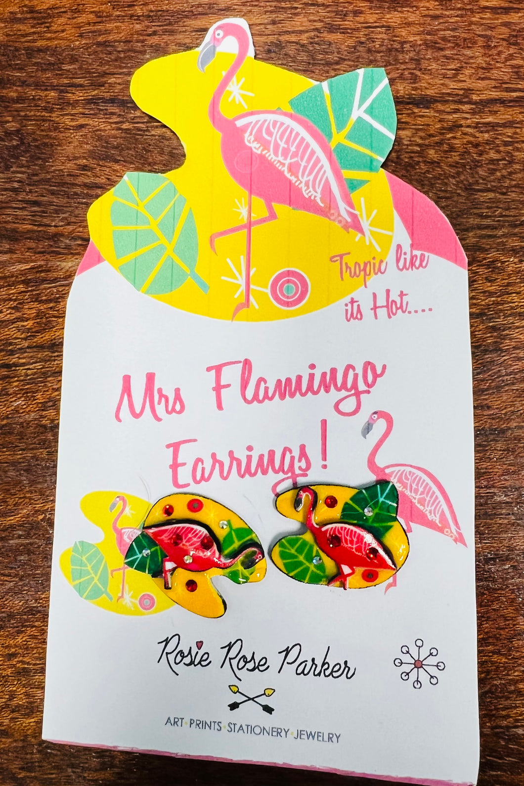 Clustlysau Mrs Flamingo Kitsch / Kitsch Mrs Flamingo earrings